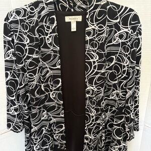 Dressbarn Abstract Black and White Blazer